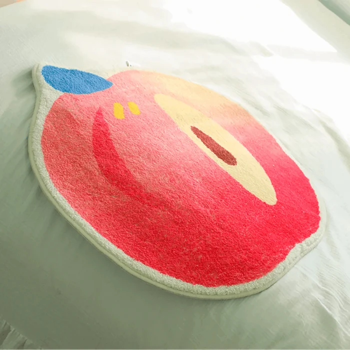 Cute Printing Fruit Bedroom Rug Cartoon Apple Peach Bedside Mat Soft Living Room Carpet Area Floor Pet Pad Aesthetic Home Decor 2