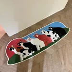 Long Printing Cats Bedroom Rug Cartoon Animal Bedside Mat Soft Living Room Carpet Floor Pad Doormat Kawaii Home Decor 48x140cm 3