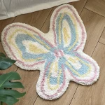 Tufting Butterfly Bathroom Mat Living Room Carpet Bathmat Bedside Rug Soft Bedroom Floor Pad Aesthetic Home Decor 60x60cm 3