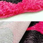 Tufting Long Pink Rug Heart Shape Carpet Living Area Bedroom Floor Anti Slip Pad Baby Kids Room Home Nursery Decor 50X140CM 5