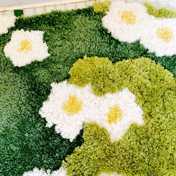 Tufting Moss Bedroom Rug Bathroom Mat Soft Meadow Plants Living Room Carpet Bedside Floor Pad Doormat Tidy Aesthetic Home Decor 3