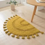 Semicircle Cotton Rug Handmade Tassels Mat Soft Kids Pet Game Play Area Carpet Children Bedroom Decorative Pad Home Room Decor 2