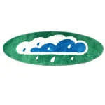 Long Tufting Green Cloud Bedroom Rug Soft Fluffy Bedside Mat Carpet Area Floor Tidy Pad Doormat Aesthetic Home Kids Room Decor 6