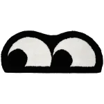 Funny Eyes Bedroom Rug Nordic Tufting Black White Mat Bathmat Fluffy Carpet Floor Pad Aesthetic Home Kids Room Nursery Decor 6