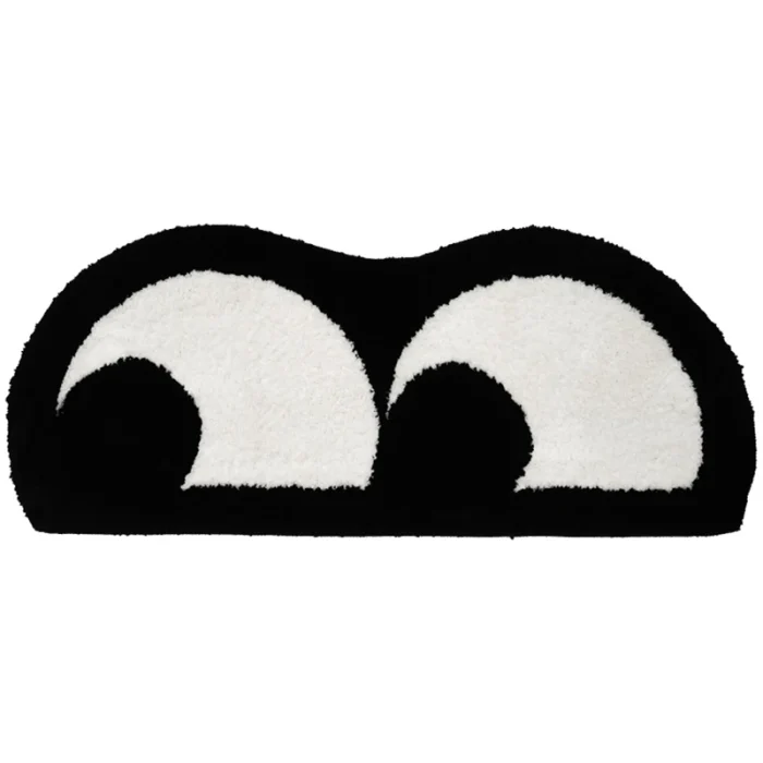 Funny Eyes Bedroom Rug Nordic Tufting Black White Mat Bathmat Fluffy Carpet Floor Pad Aesthetic Home Kids Room Nursery Decor 6