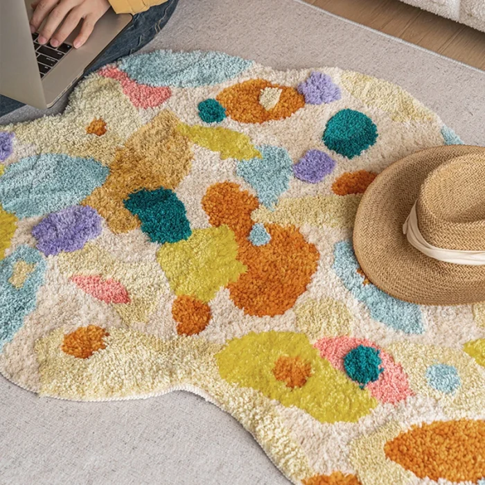 Irregular Tufting Scenery Bedroom Rug Soft Plant Forest Door Mat Fluffy Foot Carpet Floor Safety Pad Home Room Art Decor 3