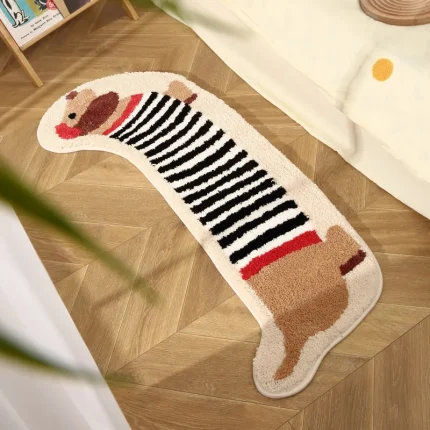 Long Tufting Dog Bedroom Mat Soft Cartoon Animal Carpet Bathroom Rug Living Area Floor Pad Doormat Aesthetic Home Room Decor 1