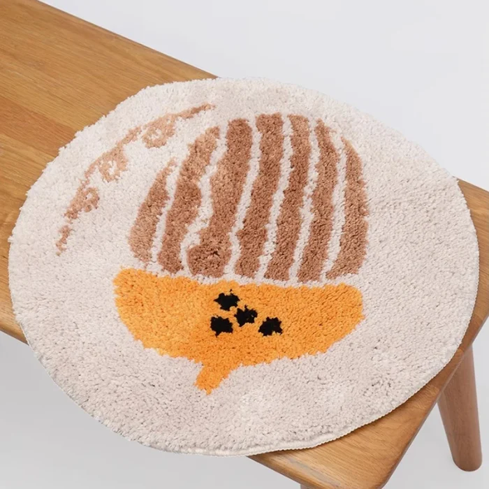 Cartoon Tufting Seat Mat Cushion Soft Round Square Bird Pinecone Floor Chair Pad Home Office Warm Decor Autumn Winter 40x40cm 2